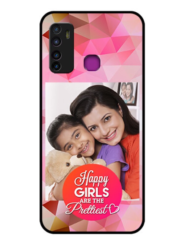 Custom Infinix Hot 9 Custom Glass Phone Case - Abstract Triangle Design