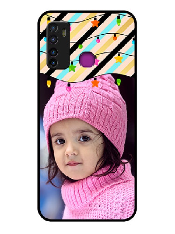 Custom Infinix Hot 9 Custom Glass Phone Case - Lights Hanging Design