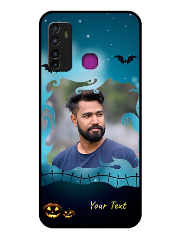 Custom Infinix Hot 9 Custom Glass Phone Case - Halloween Frame Design