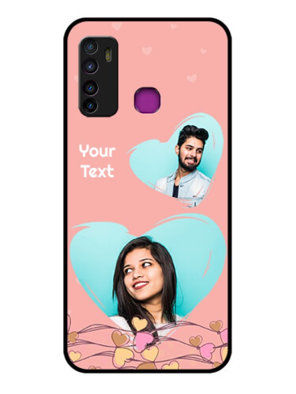 Custom Infinix Hot 9 Custom Glass Phone Case - Love Doodle Design