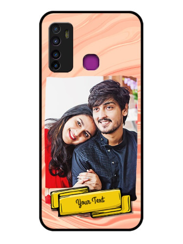 Custom Infinix Hot 9 Custom Glass Phone Case - Marble Texture Design