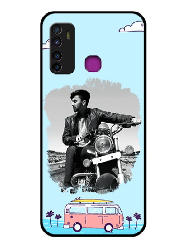 Custom Infinix Hot 9 Custom Glass Phone Case - Travel & Adventure Design