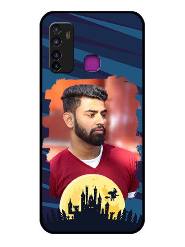 Custom Infinix Hot 9 Custom Glass Phone Case - Halloween Witch Design