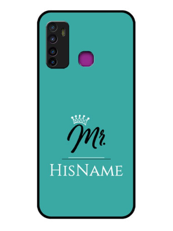 Custom Infinix Hot 9 Custom Glass Phone Case - Mr With Name Design