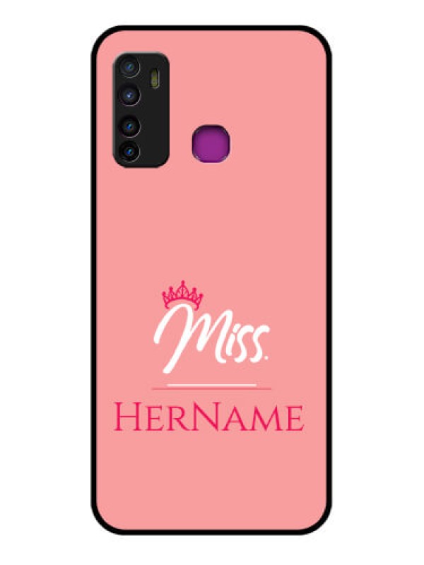 Custom Infinix Hot 9 Custom Glass Phone Case - Mrs With Name Design