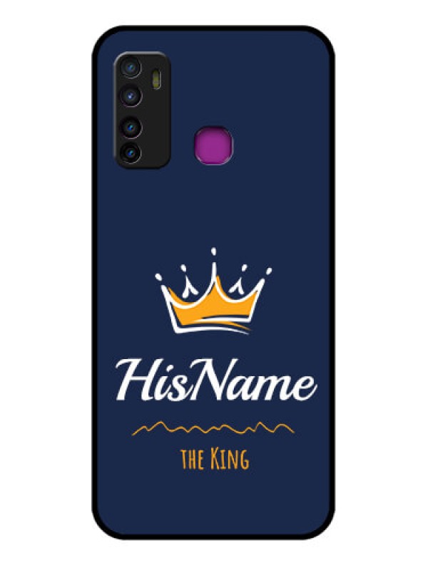 Custom Infinix Hot 9 Custom Glass Phone Case - King With Name Design