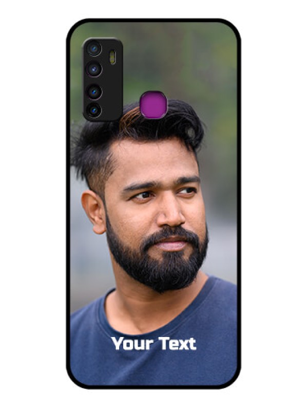 Custom Infinix Hot 9 Custom Glass Phone Case - Photo With Text Design