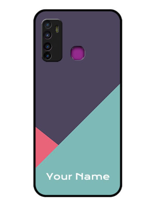 Custom Infinix Hot 9 Custom Glass Phone Case - Tri Color Abstract Design