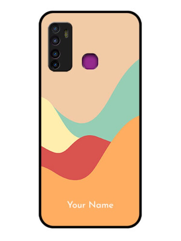 Custom Infinix Hot 9 Custom Glass Phone Case - Ocean Waves Multi - Colour Design