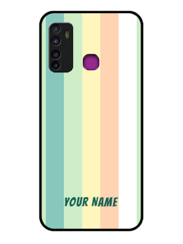 Custom Infinix Hot 9 Custom Glass Phone Case - Multi - Colour Stripes Design