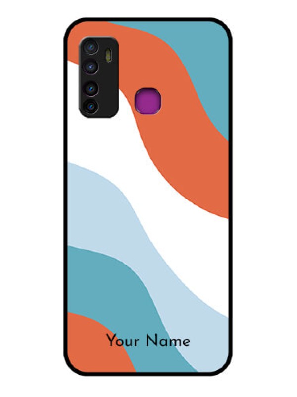 Custom Infinix Hot 9 Custom Glass Phone Case - Coloured Waves Design