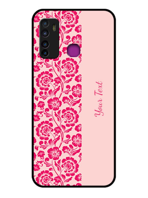 Custom Infinix Hot 9 Custom Glass Phone Case - Attractive Floral Pattern Design