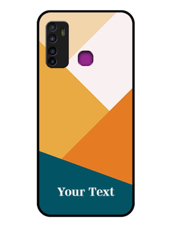 Custom Infinix Hot 9 Custom Glass Phone Case - Stacked Multi - Colour Design
