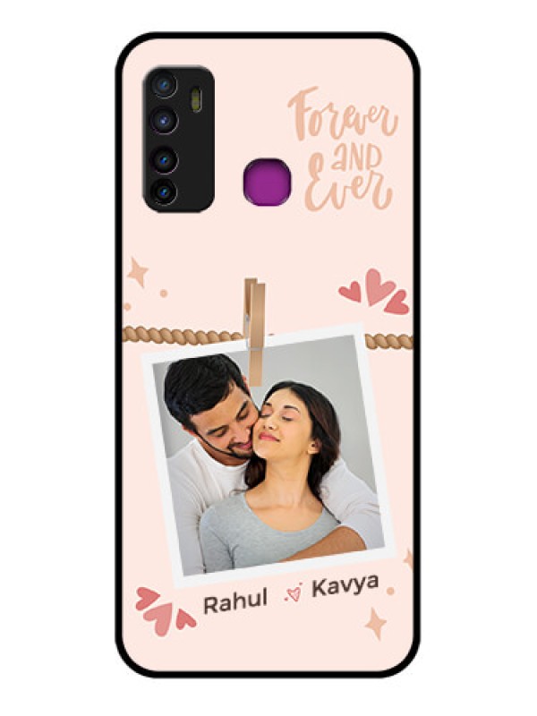 Custom Infinix Hot 9 Custom Glass Phone Case - Forever And Ever Love Design