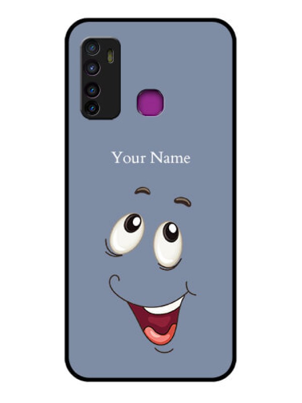 Custom Infinix Hot 9 Custom Glass Phone Case - Laughing Cartoon Face Design