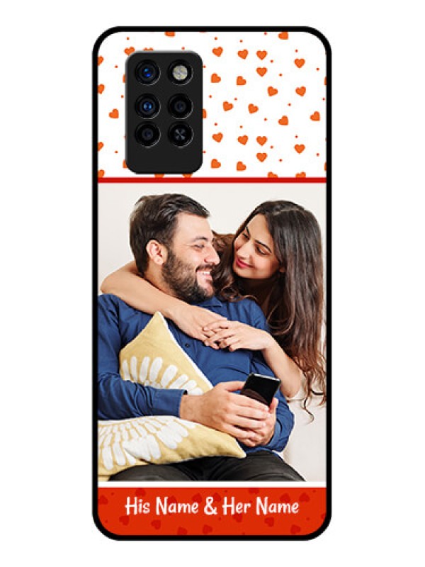 Custom Infinix Note 10 Pro Custom Glass Phone Case - Orange Love Symbol Design