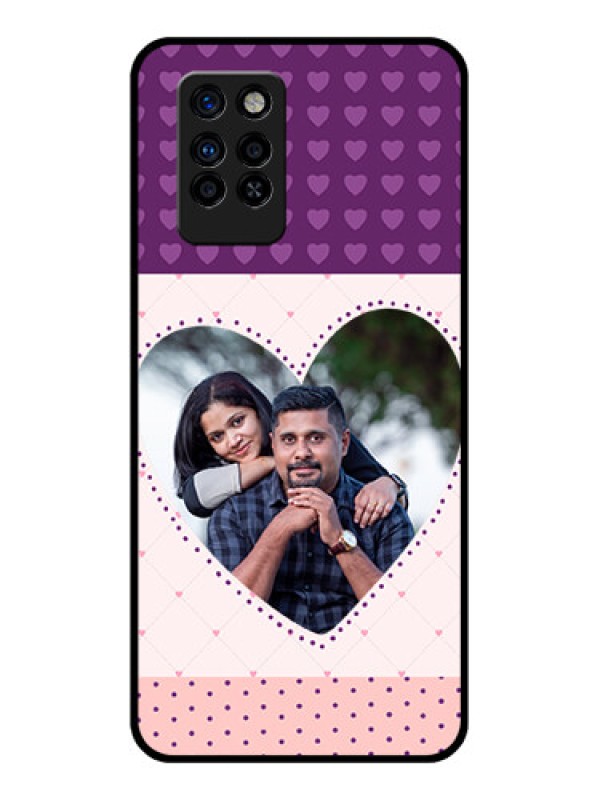 Custom Infinix Note 10 Pro Custom Glass Phone Case - Violet Love Dots Design
