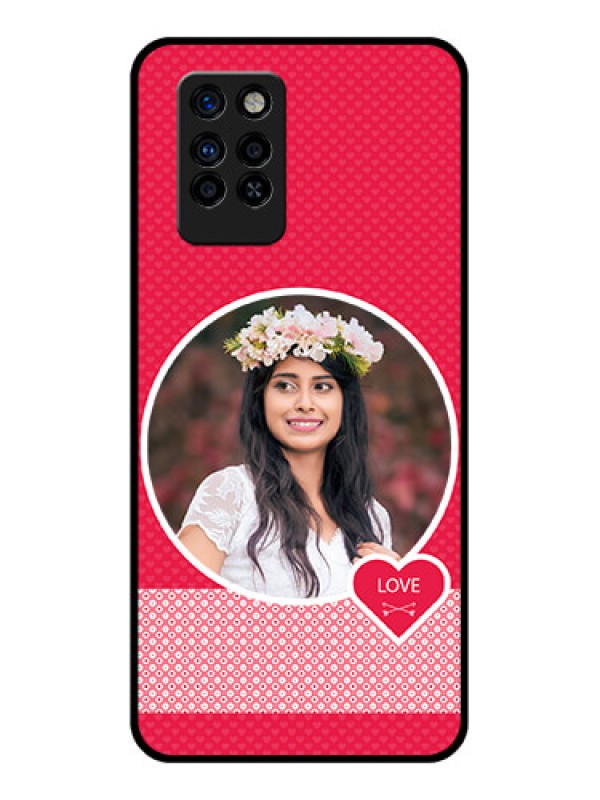 Custom Infinix Note 10 Pro Personalised Glass Phone Case - Pink Pattern Design