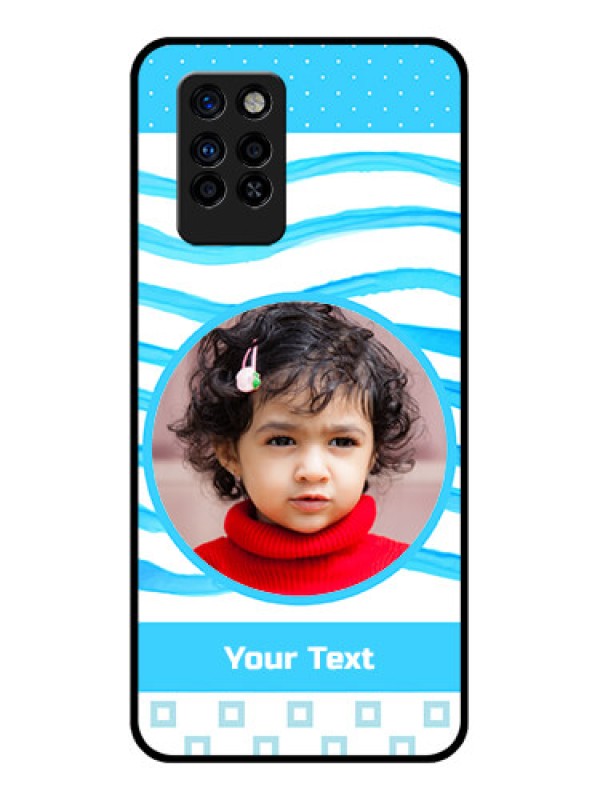 Custom Infinix Note 10 Pro Custom Glass Phone Case - Simple Blue Case Design