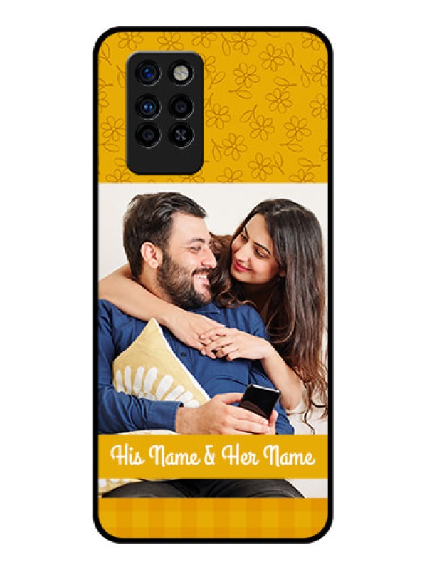 Custom Infinix Note 10 Pro Custom Glass Mobile Case - Yellow Floral Design