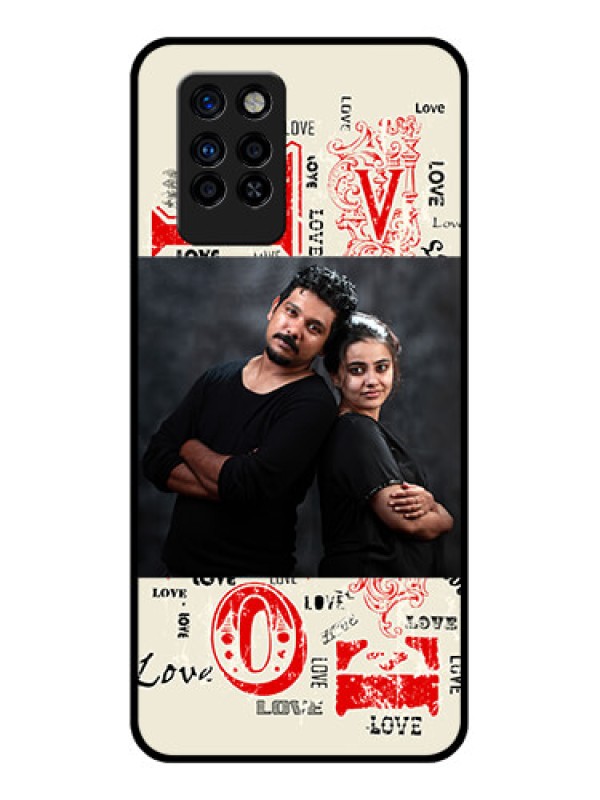 Custom Infinix Note 10 Pro Photo Printing on Glass Case - Trendy Love Design Case