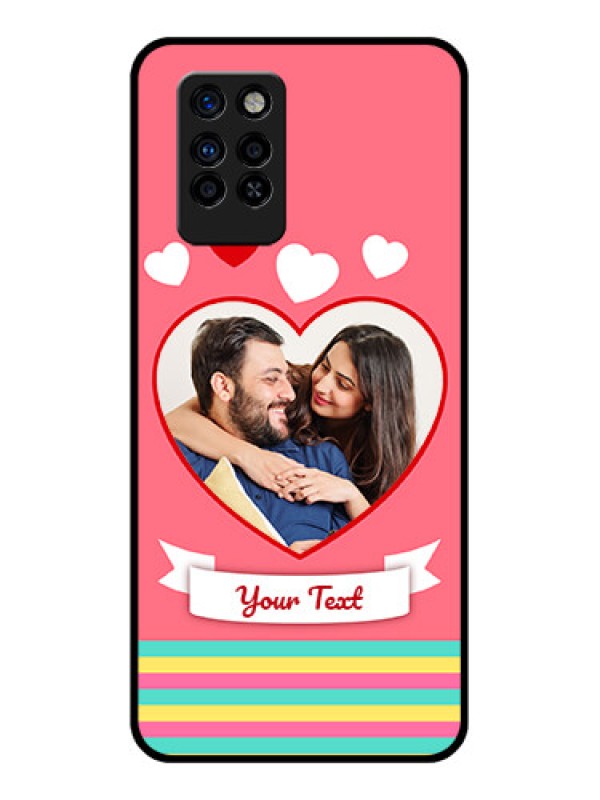Custom Infinix Note 10 Pro Photo Printing on Glass Case - Love Doodle Design