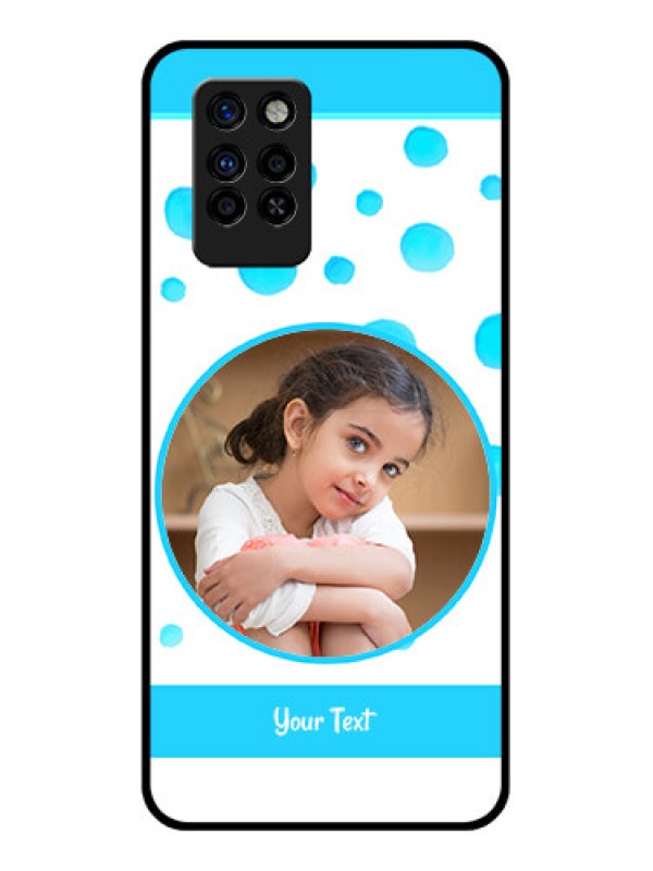 Custom Infinix Note 10 Pro Photo Printing on Glass Case - Blue Bubbles Pattern Design