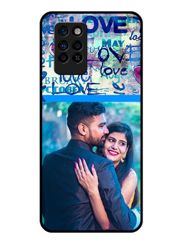 Custom Infinix Note 10 Pro Custom Glass Mobile Case - Colorful Love Design