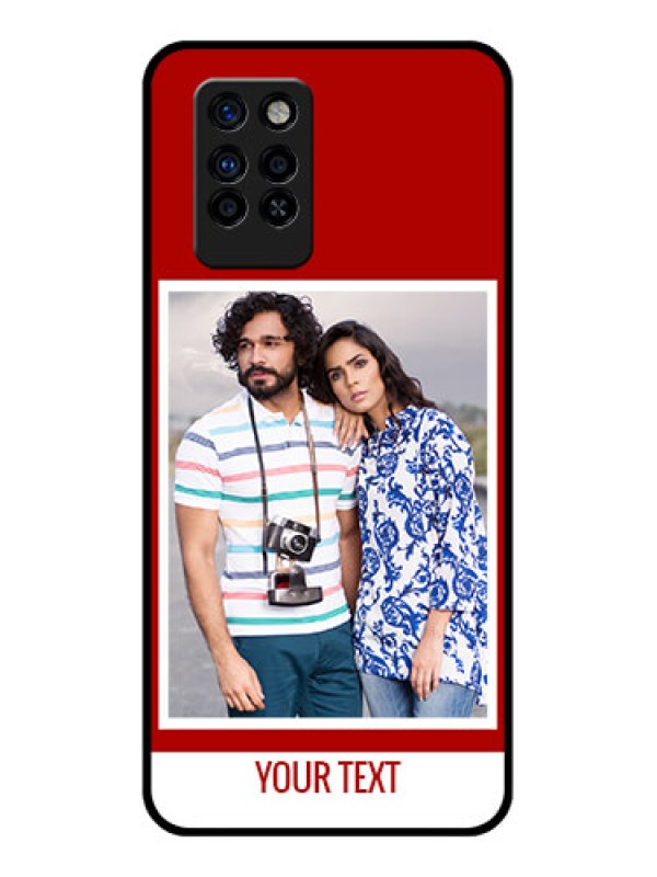 Custom Infinix Note 10 Pro Personalized Glass Phone Case - Simple Red Color Design