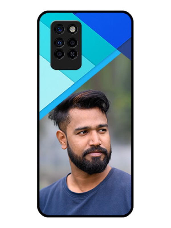 Custom Infinix Note 10 Pro Custom Glass Phone Case - Blue Pattern Design