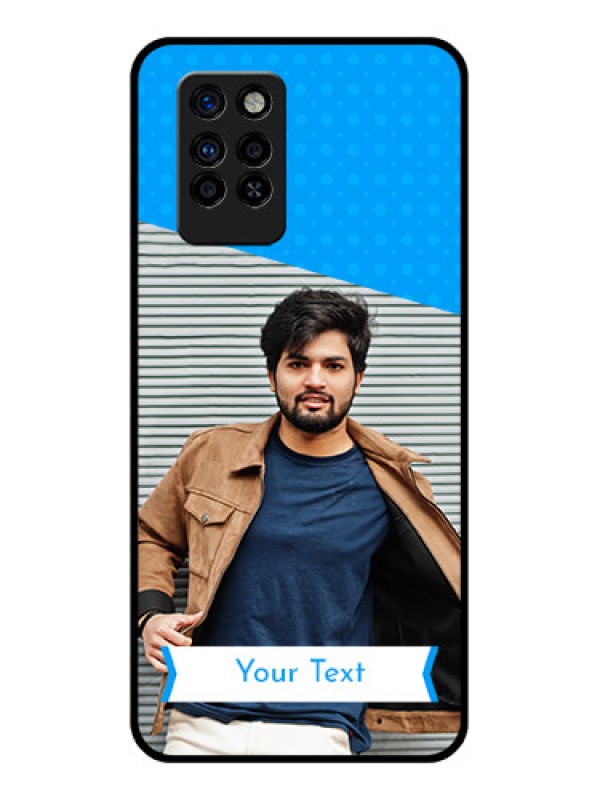 Custom Infinix Note 10 Pro Photo Printing on Glass Case - Simple Blue Color Design