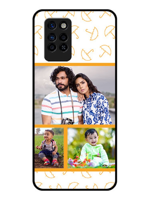 Custom Infinix Note 10 Pro Custom Glass Mobile Case - Yellow Pattern Design