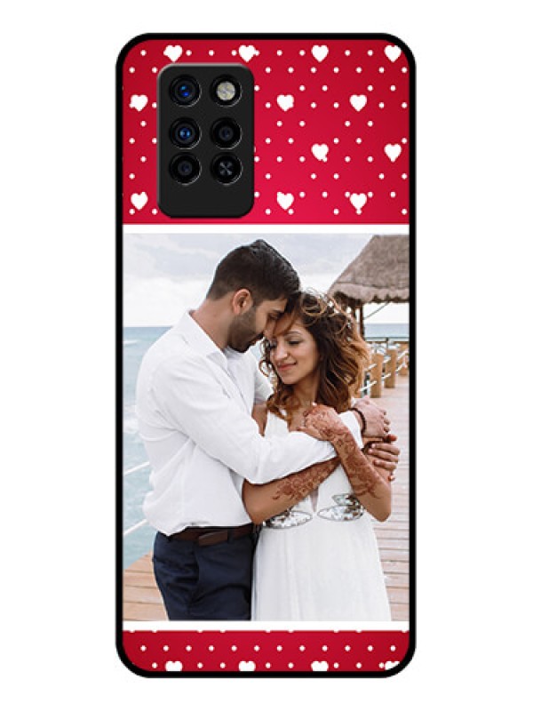 Custom Infinix Note 10 Pro Photo Printing on Glass Case - Hearts Mobile Case Design