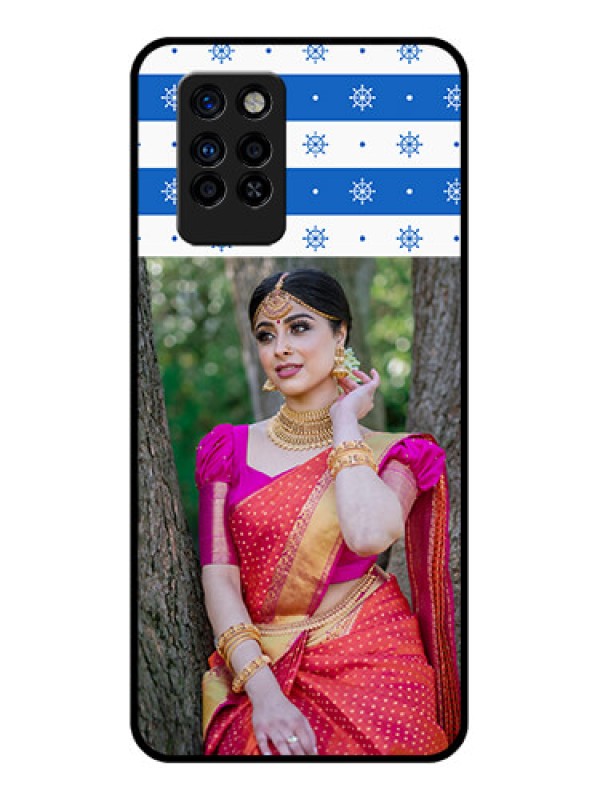Custom Infinix Note 10 Pro Photo Printing on Glass Case - Snow Pattern Design
