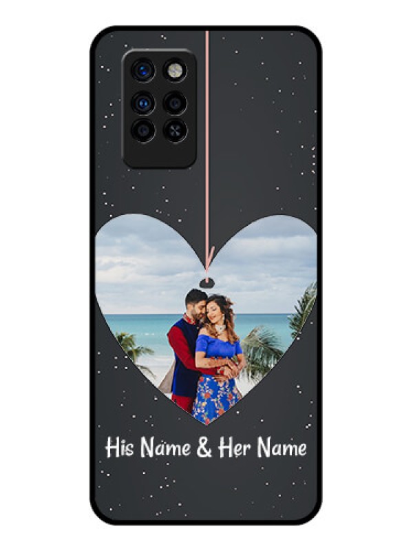 Custom Infinix Note 10 Pro Custom Glass Phone Case - Hanging Heart Design