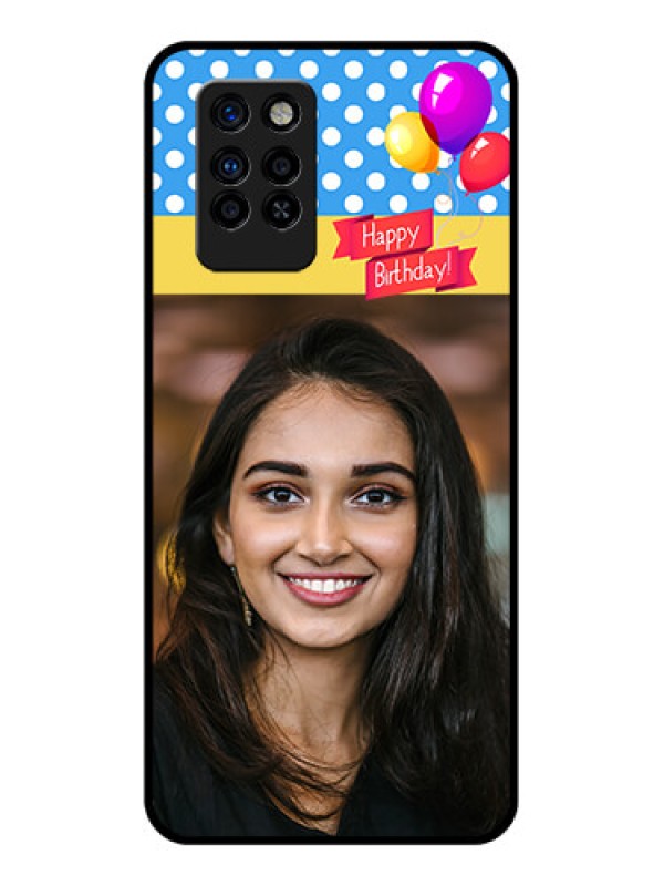 Custom Infinix Note 10 Pro Custom Glass Mobile Case - Happy Birthday Design