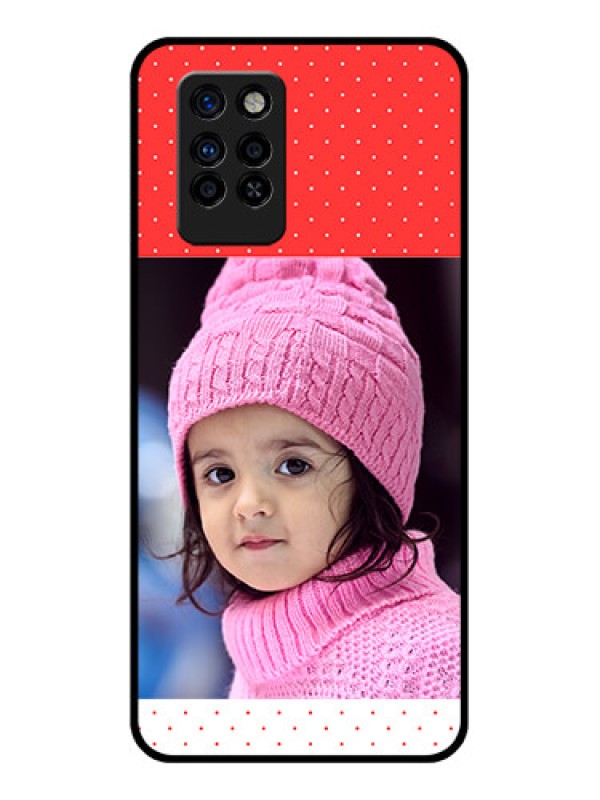 Custom Infinix Note 10 Pro Photo Printing on Glass Case - Red Pattern Design