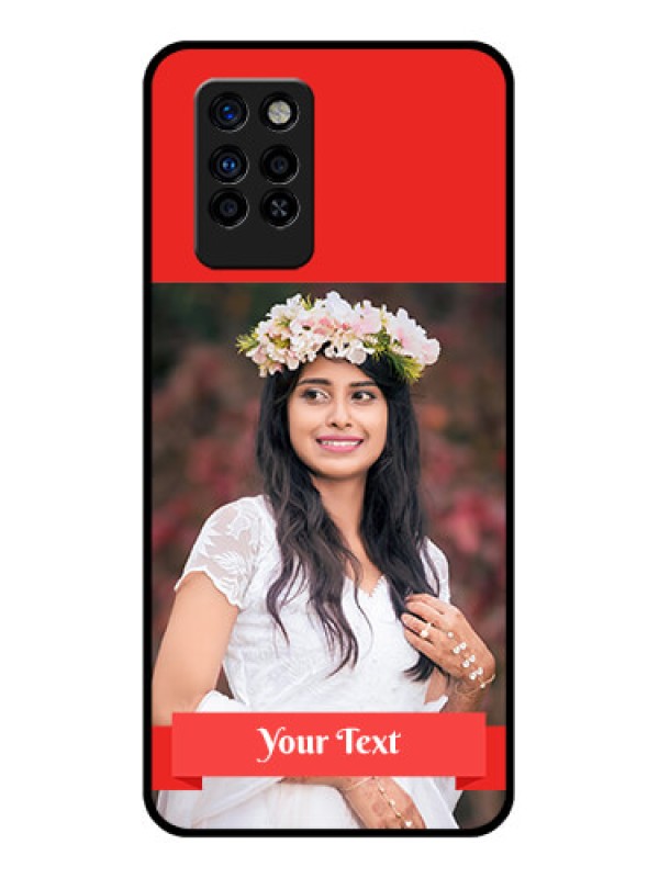 Custom Infinix Note 10 Pro Custom Glass Phone Case - Simple Red Color Design