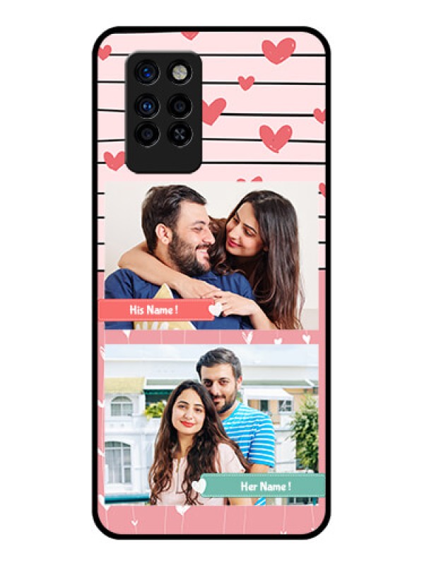 Custom Infinix Note 10 Pro Custom Glass Mobile Case - Photo with Heart Design