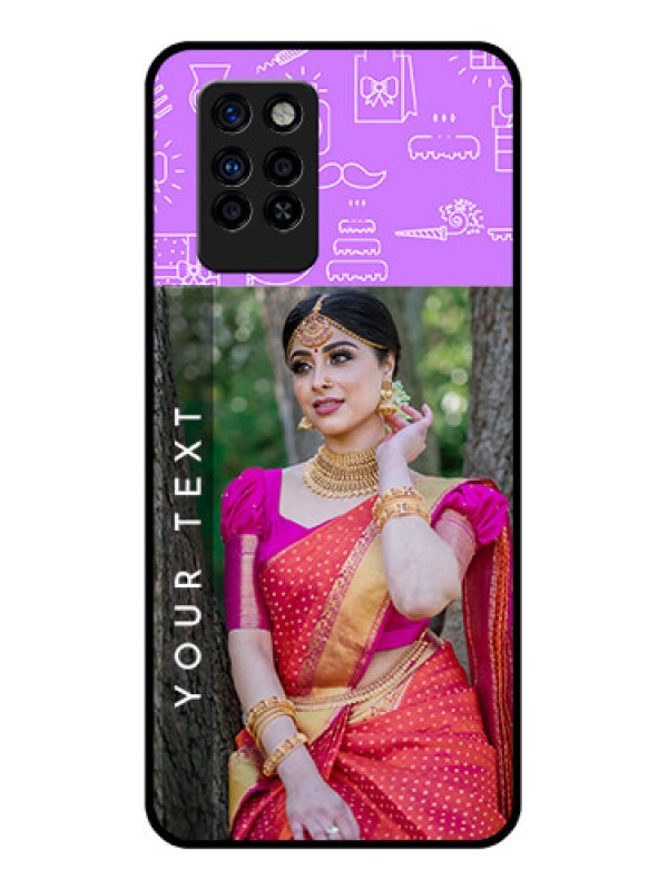 Custom Infinix Note 10 Pro Custom Glass Mobile Case - Birthday Icons Design