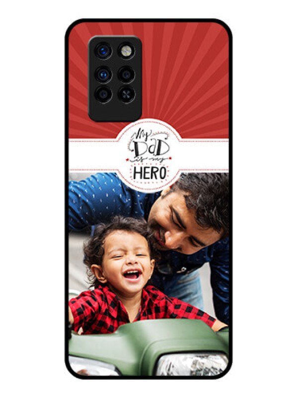 Custom Infinix Note 10 Pro Photo Printing on Glass Case - My Dad Hero Design