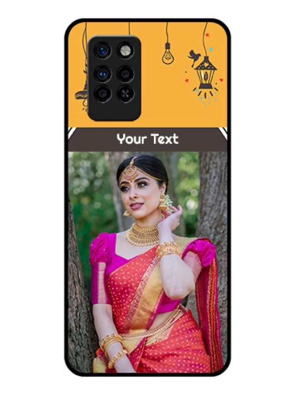 Custom Infinix Note 10 Pro Custom Glass Mobile Case - with Family Picture and Icons