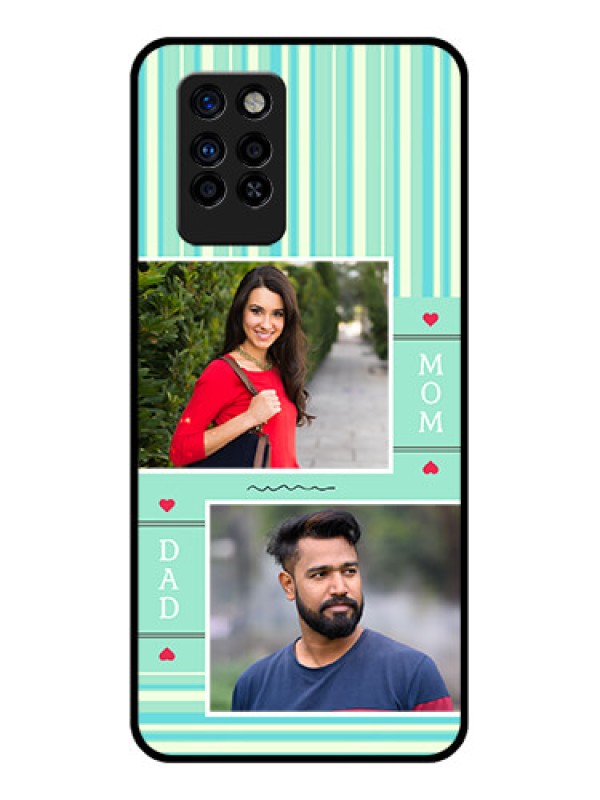 Custom Infinix Note 10 Pro Custom Glass Phone Case - Mom & Dad Pic Design