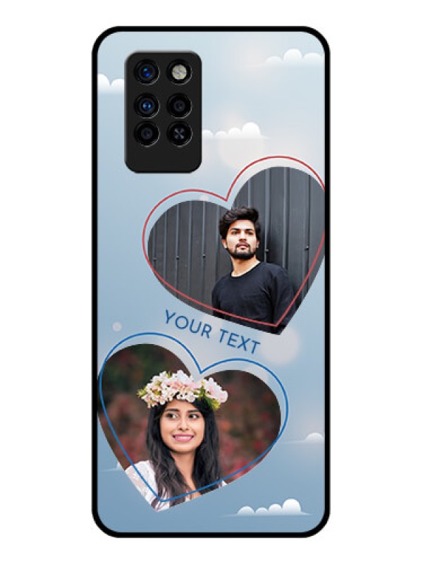 Custom Infinix Note 10 Pro Custom Glass Mobile Case - Blue Color Couple Design