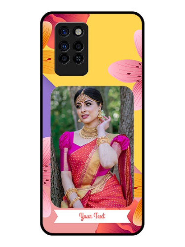 Custom Infinix Note 10 Pro Custom Glass Mobile Case - 3 Image With Vintage Floral Design