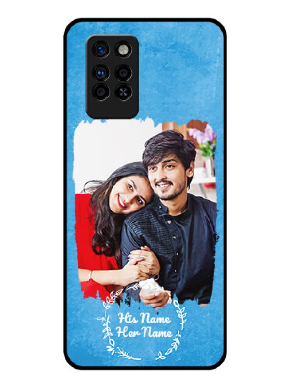 Custom Infinix Note 10 Pro Custom Glass Phone Case - Blue Color Vintage Design