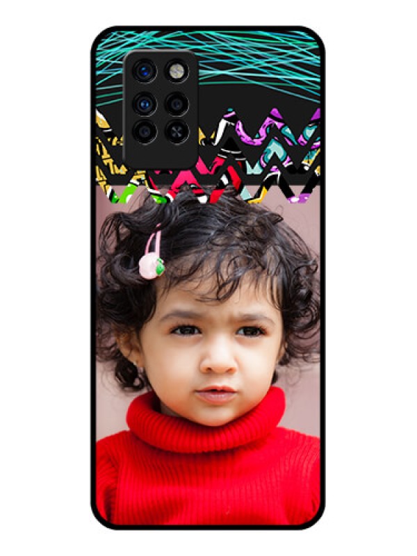 Custom Infinix Note 10 Pro Personalized Glass Phone Case - Neon Abstract Design