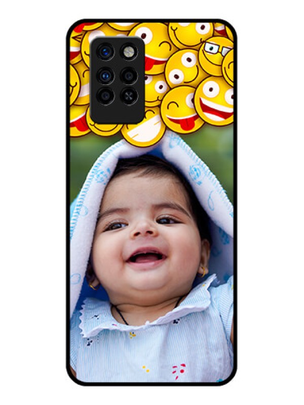 Custom Infinix Note 10 Pro Custom Glass Mobile Case - with Smiley Emoji Design