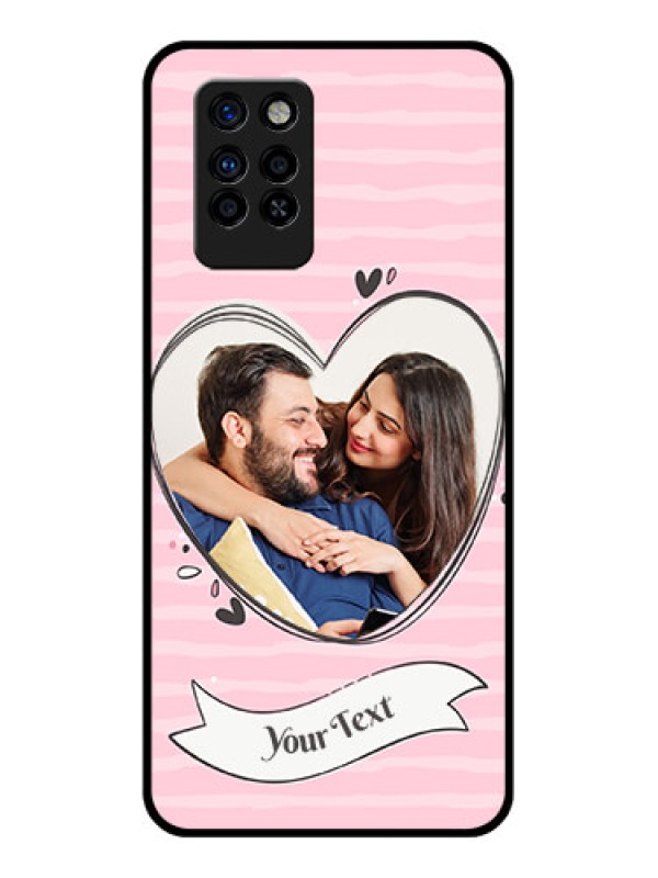 Custom Infinix Note 10 Pro Custom Glass Phone Case - Vintage Heart Design