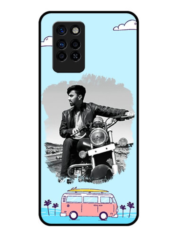 Custom Infinix Note 10 Pro Photo Printing on Glass Case - Travel & Adventure Design